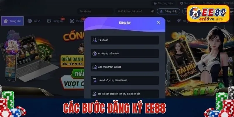 Các bước đăng ký EE88 chỉ trong vài phút