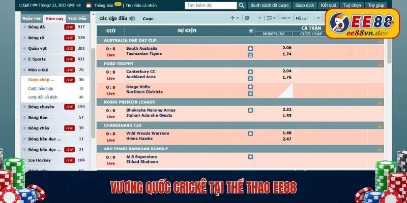 Vương quốc Crickê tại Thể thao EE88 